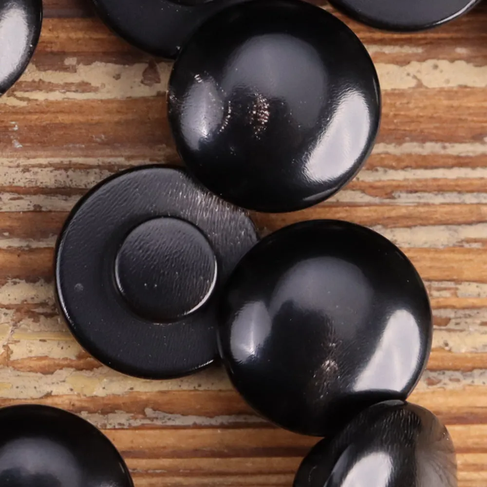 11.5/12.5mm Chinese Style Natural Horn Qipao Shank Buttons 12pcs