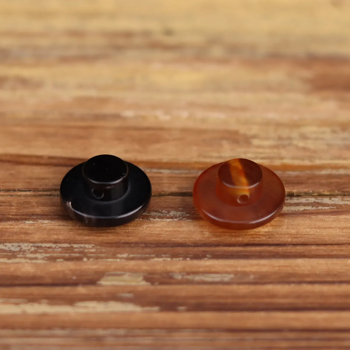 11.5/12.5mm Chinese Style Natural Horn Qipao Shank Buttons 12pcs