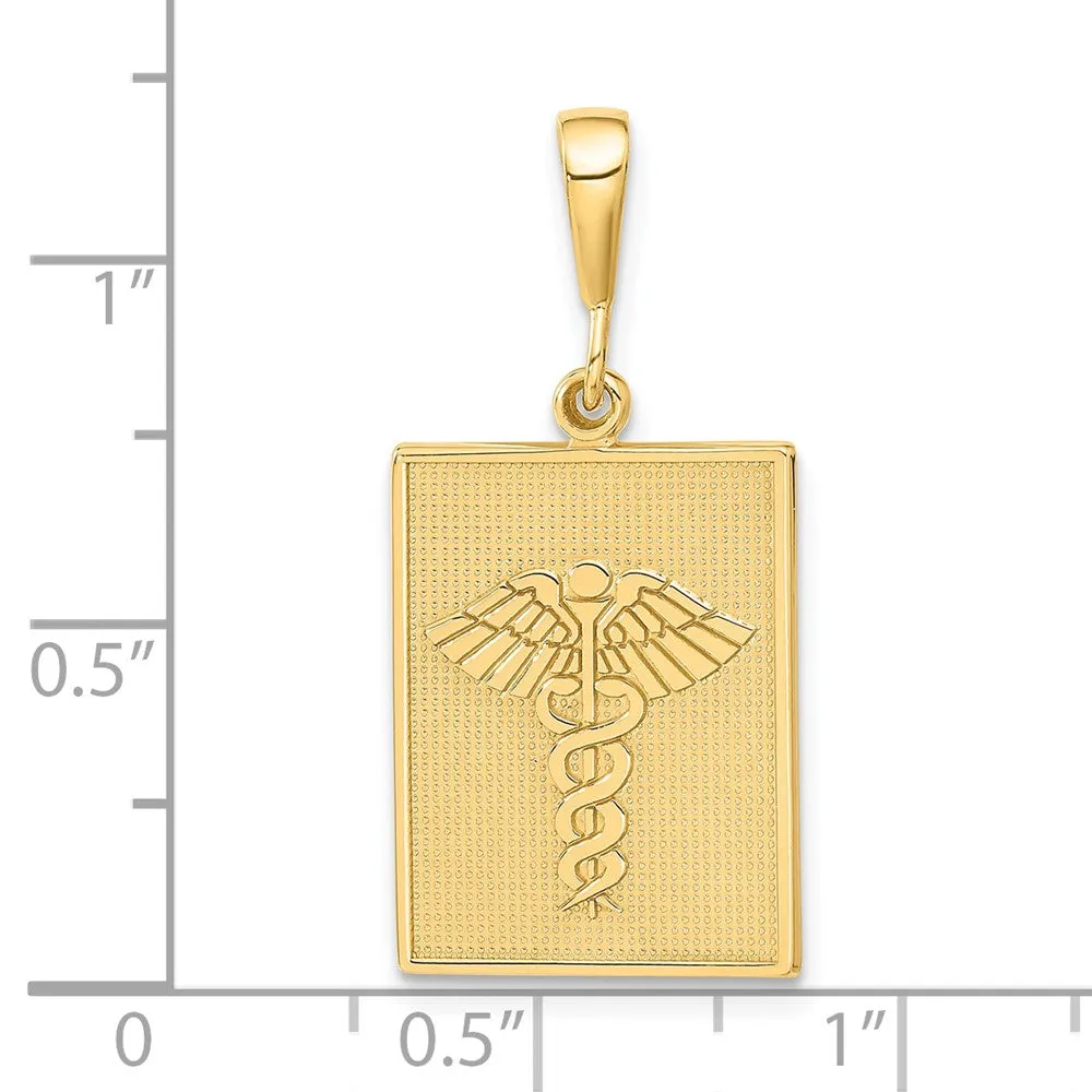 14k Caduceus Pendant