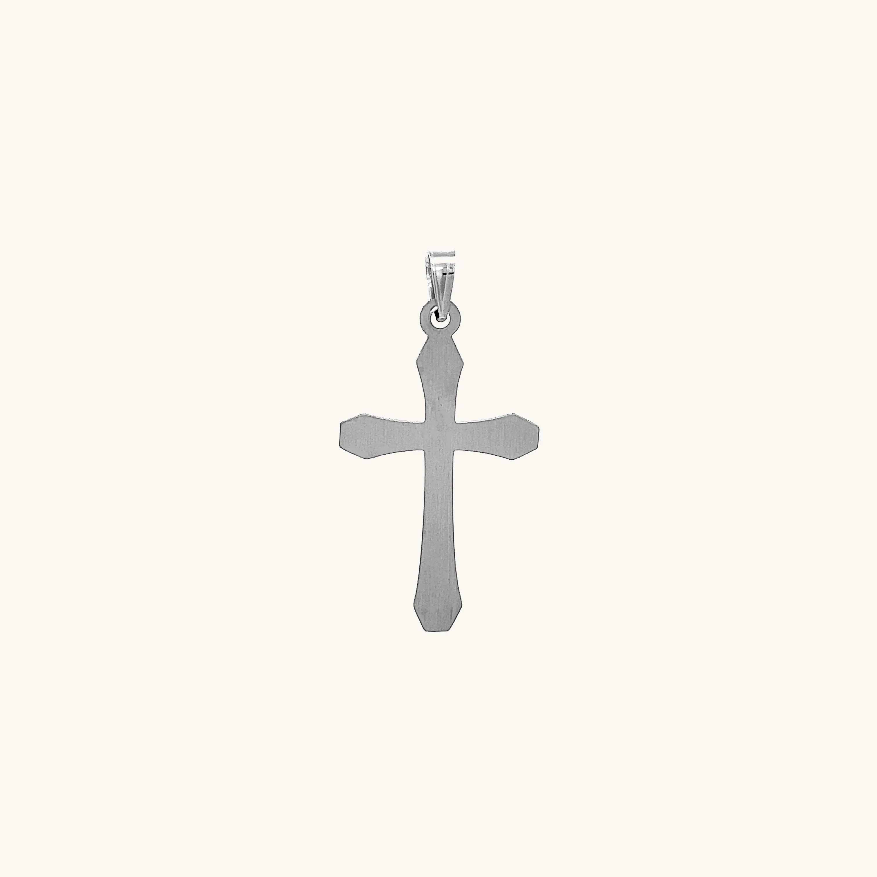 14K GOLD XS TEXTURED DIAMOND CROSS PENDANT