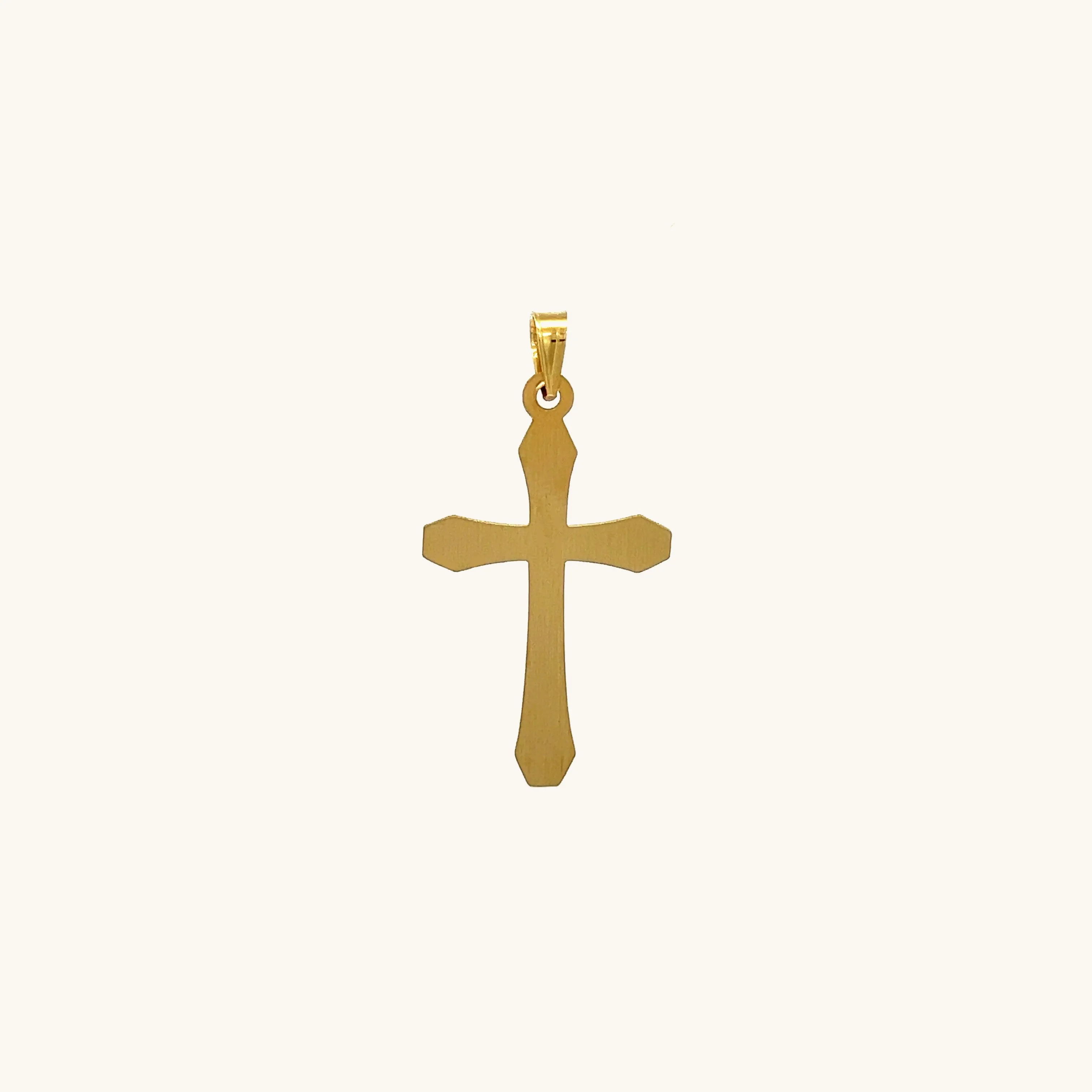 14K GOLD XS TEXTURED DIAMOND CROSS PENDANT