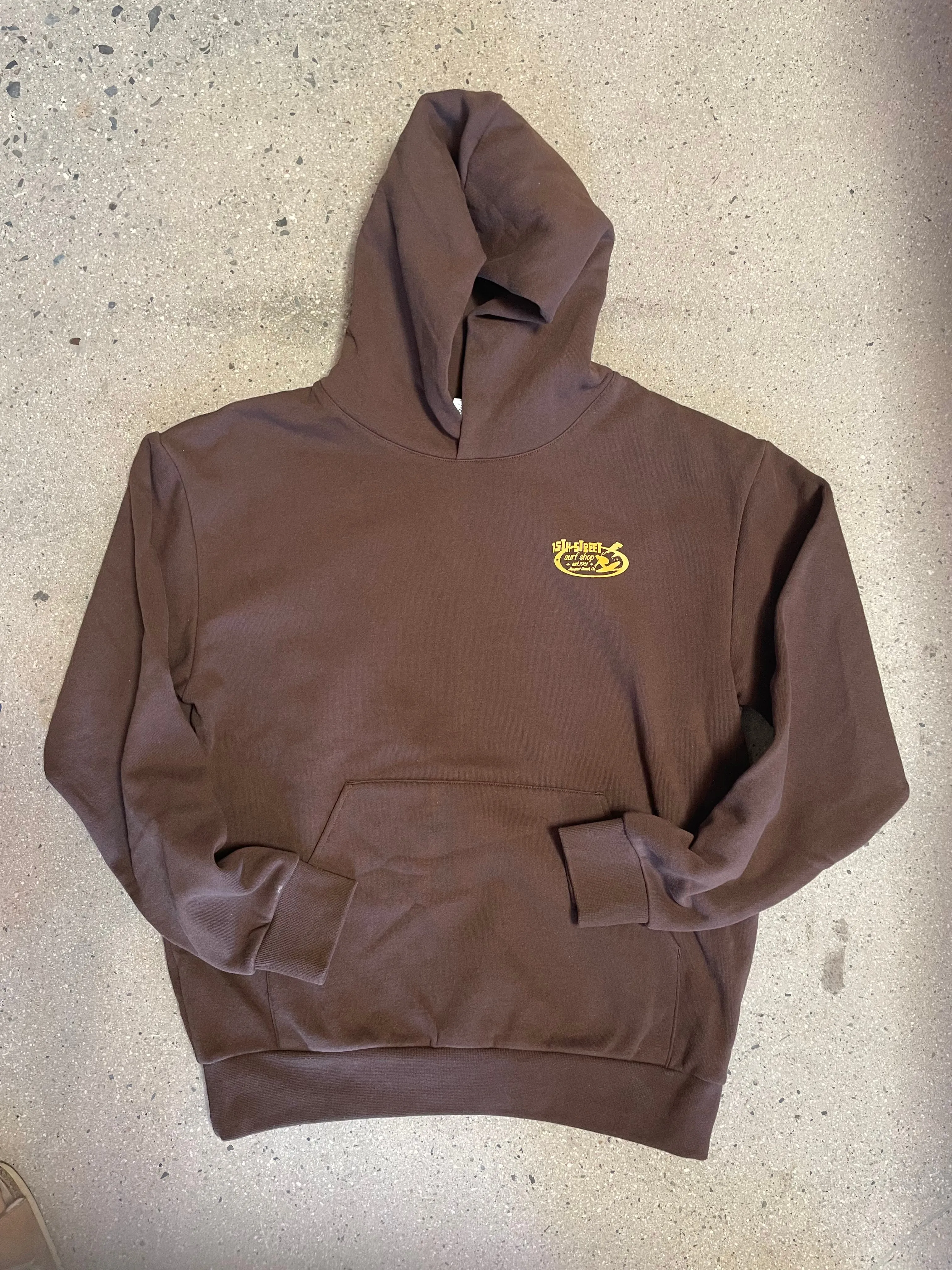 15th St Men's SINCE '61 Hooded Pullover Fleece  BROWN CHOCOLATE