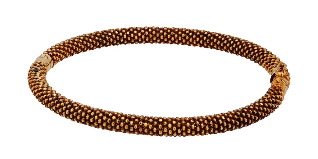 18K YG Textured Bangle