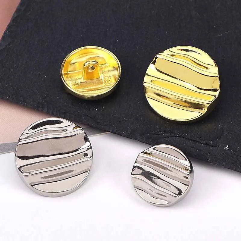 28L/36L Crinkle Wave Metal Shank Buttons for Jackets Outerwear 20pcs