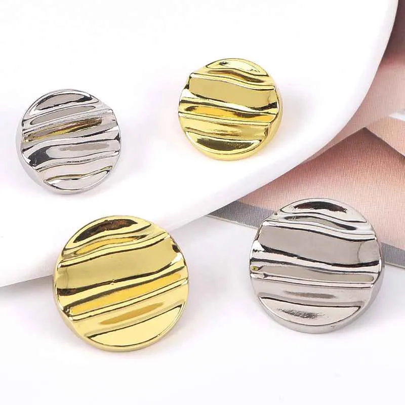 28L/36L Crinkle Wave Metal Shank Buttons for Jackets Outerwear 20pcs