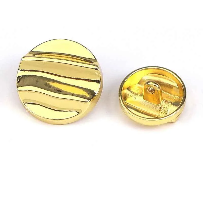 28L/36L Crinkle Wave Metal Shank Buttons for Jackets Outerwear 20pcs
