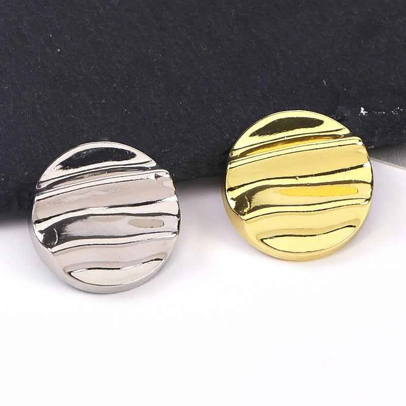 28L/36L Crinkle Wave Metal Shank Buttons for Jackets Outerwear 20pcs
