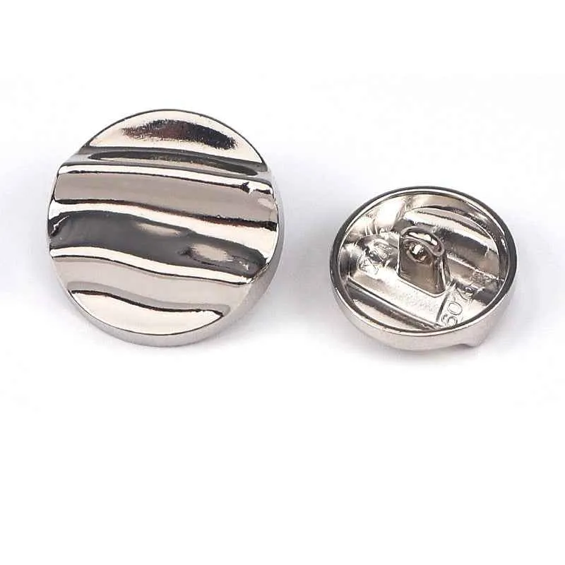 28L/36L Crinkle Wave Metal Shank Buttons for Jackets Outerwear 20pcs