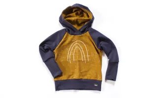 3-6y Mustard Rainbow Hoodie