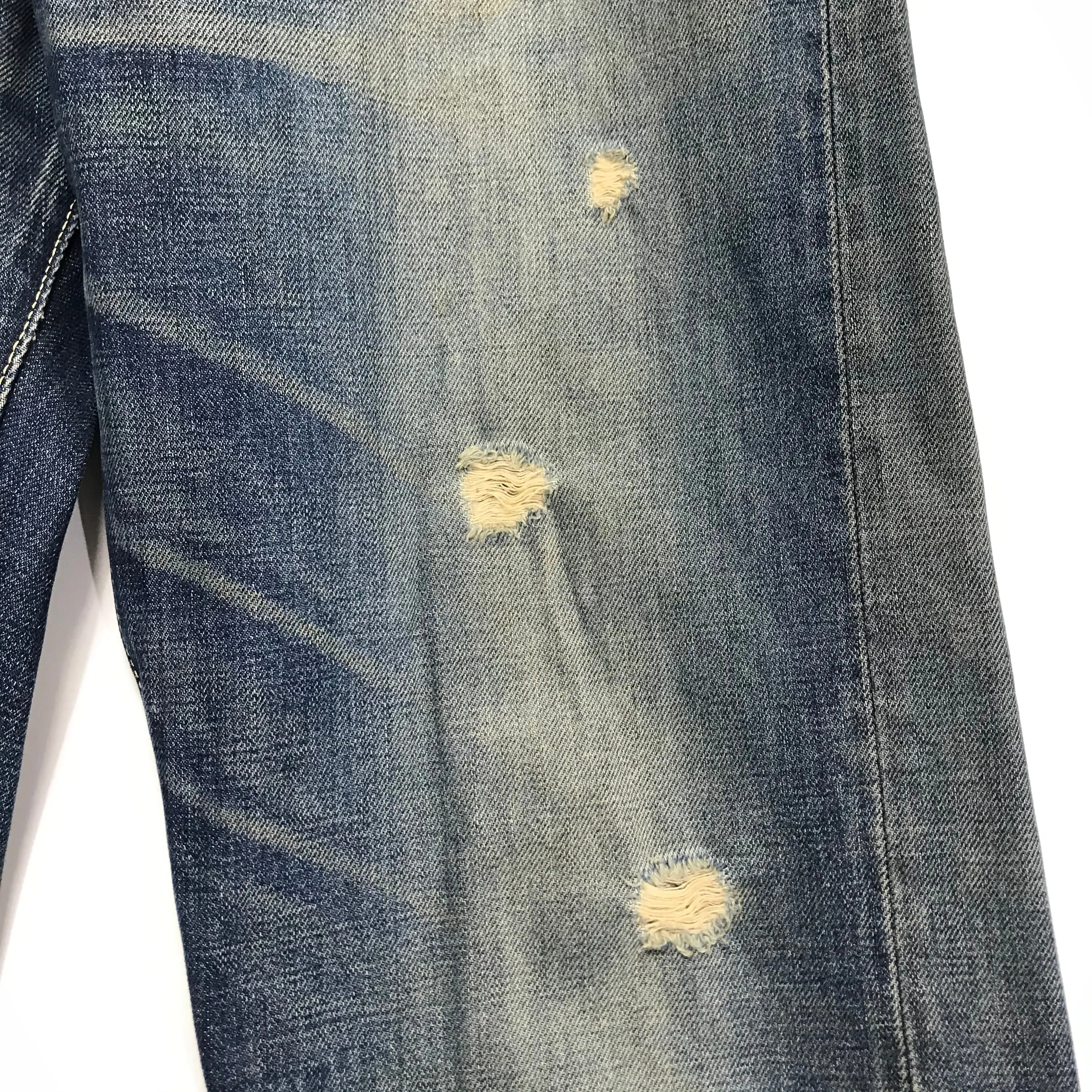 [33 x 32] VISVIM Social Sculpture Damaged Selvedge Denim Jeans Indigo