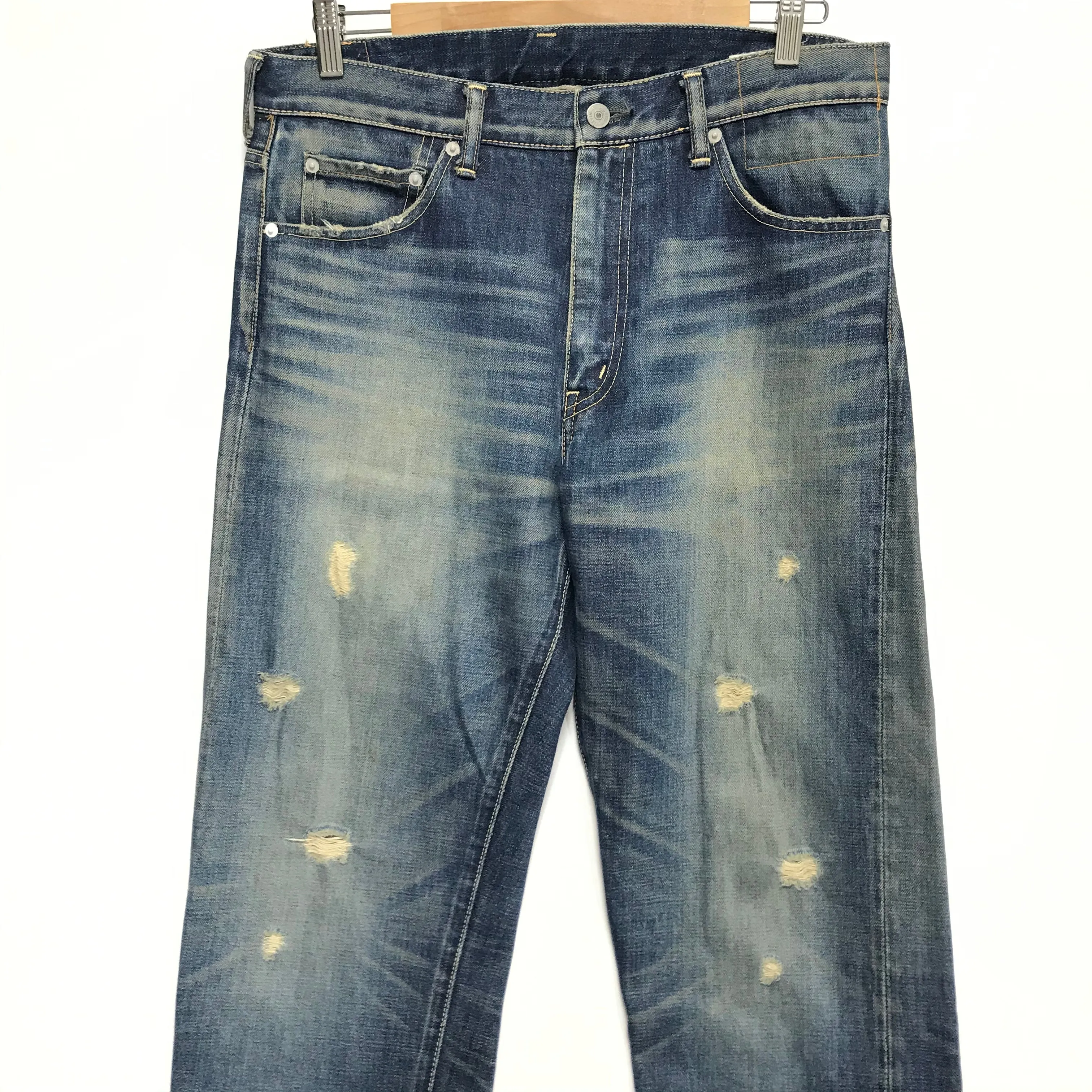 [33 x 32] VISVIM Social Sculpture Damaged Selvedge Denim Jeans Indigo