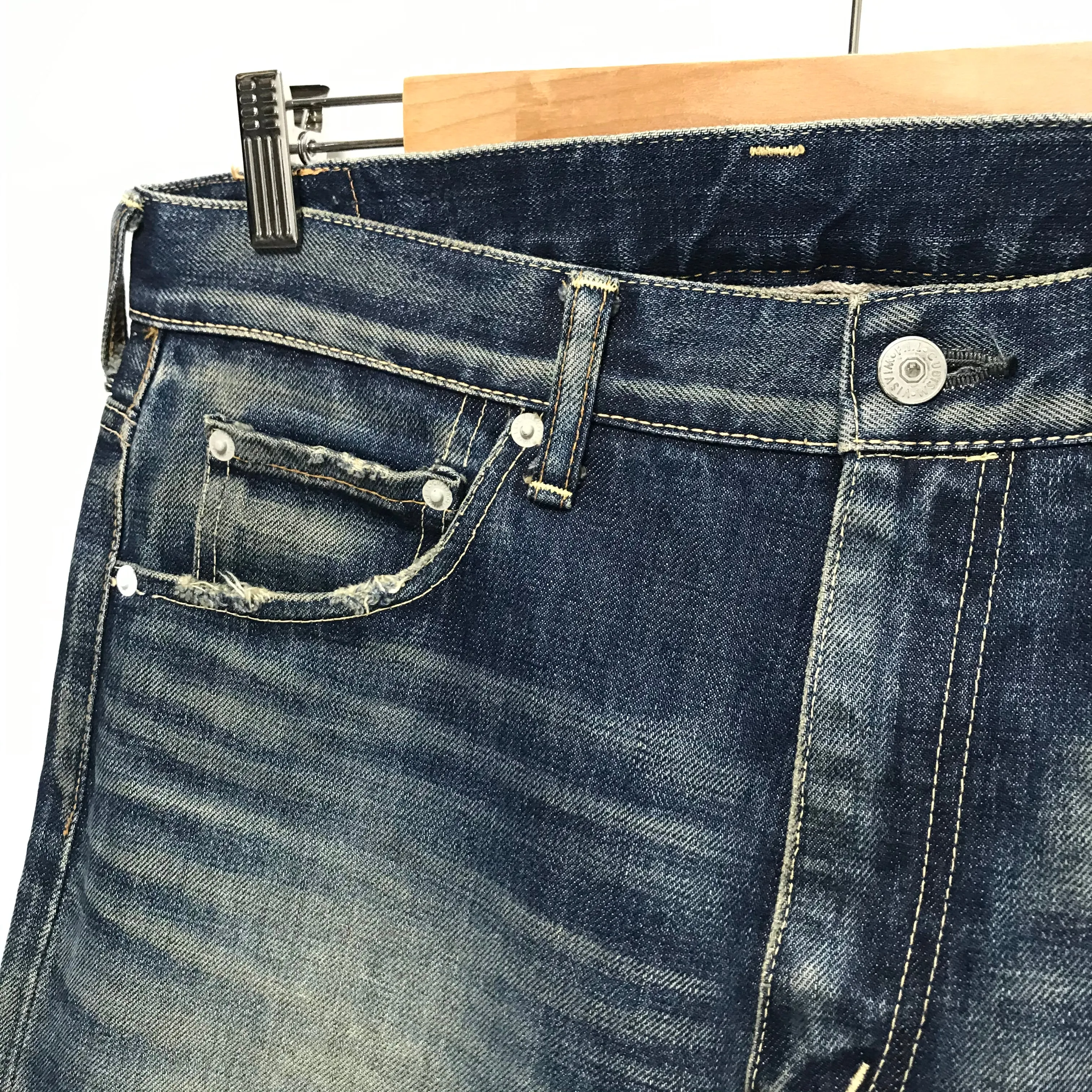 [33 x 32] VISVIM Social Sculpture Damaged Selvedge Denim Jeans Indigo