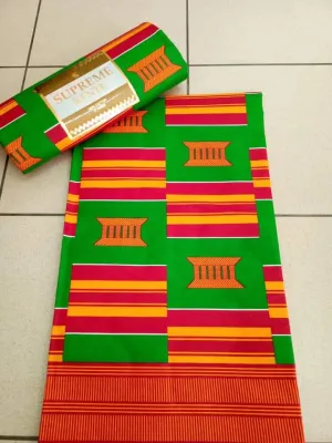 A Paste Green Body African Cotton Wrapper Fabrics