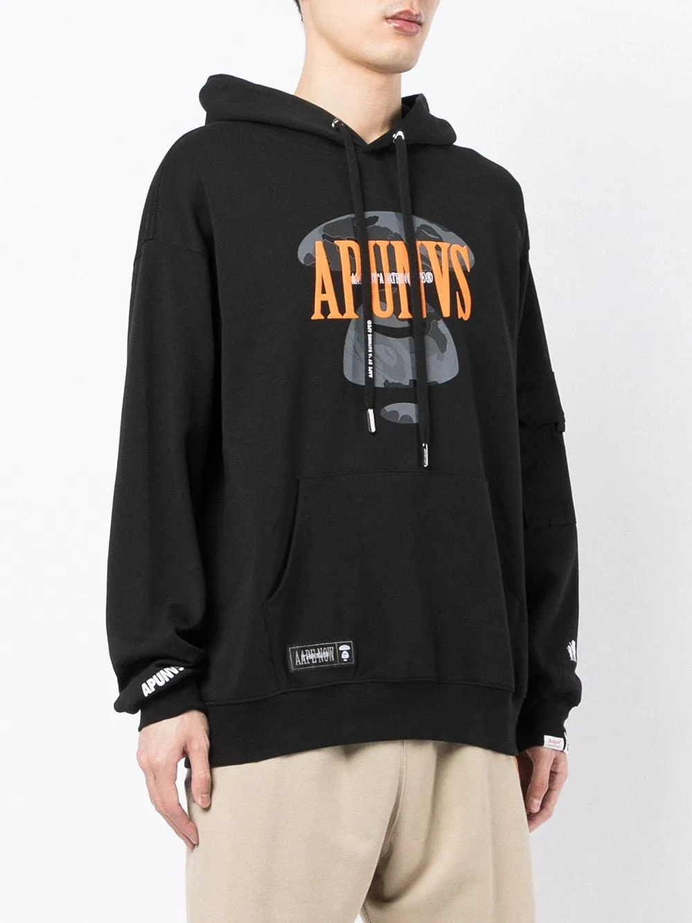 AAPE BY *A BATHING APE® logo-print panelled hoodie
