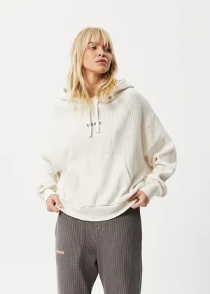 Afends Waffle Pull On Hoodie - Off White