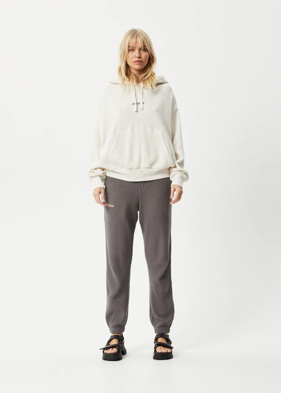 Afends Waffle Pull On Hoodie - Off White