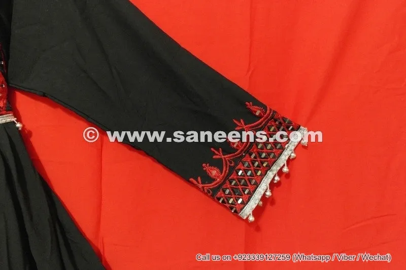 Afghan Dress In Black Red Color