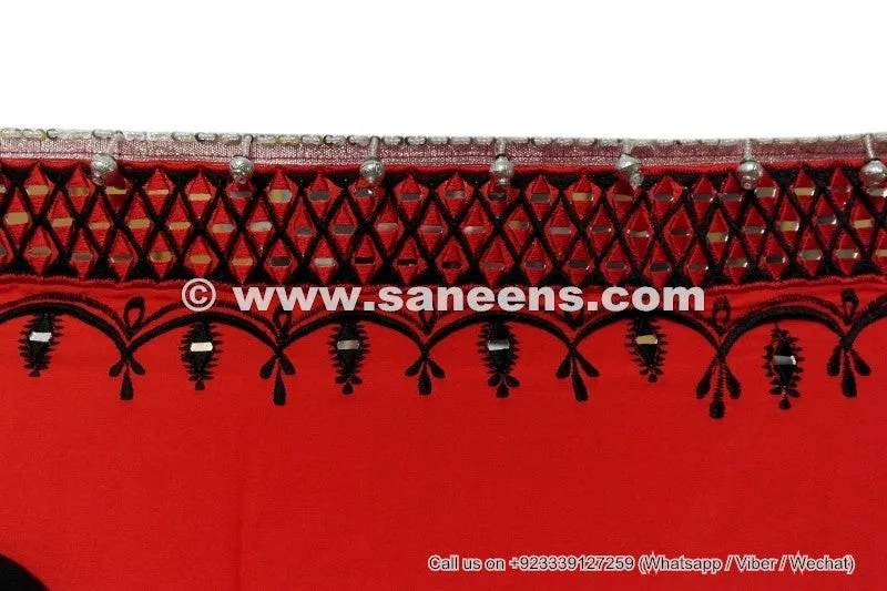 Afghan Dress In Black Red Color