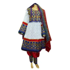 Afghan Persian Bridal White Color Frock
