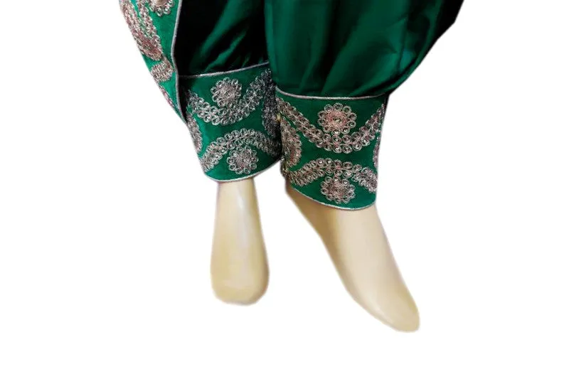 Afghan Persian Bridal White Dress Gown With Green Lace