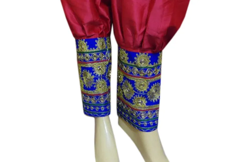 Afghan White Dress With Burgundy Pant And Veil