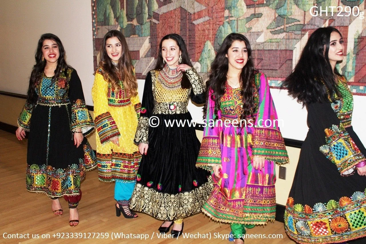 Afghani Dress Muslim Wedding Gown In Black Velvet Afghan Fashion