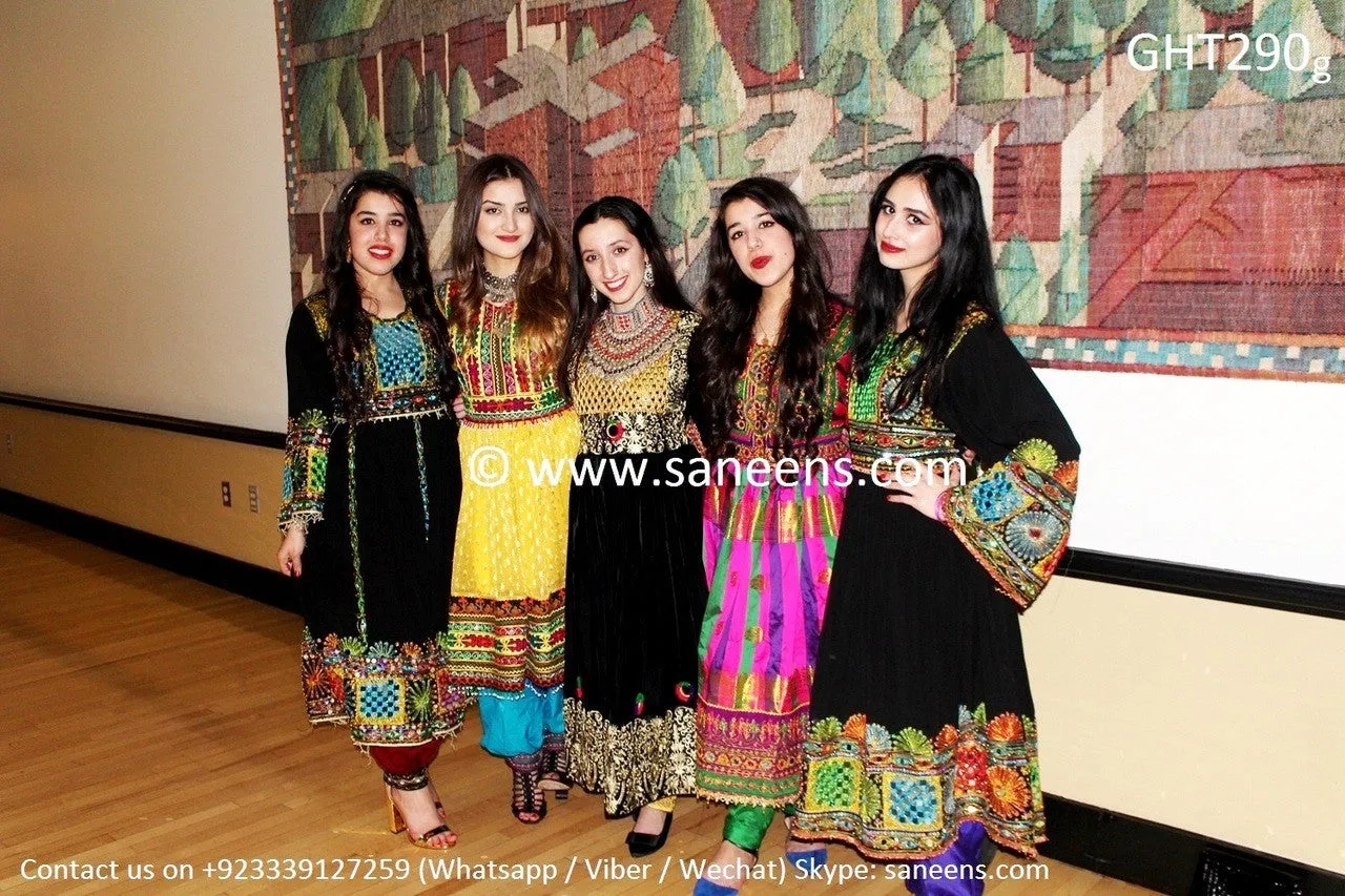 Afghani Dress Muslim Wedding Gown In Black Velvet Afghan Fashion