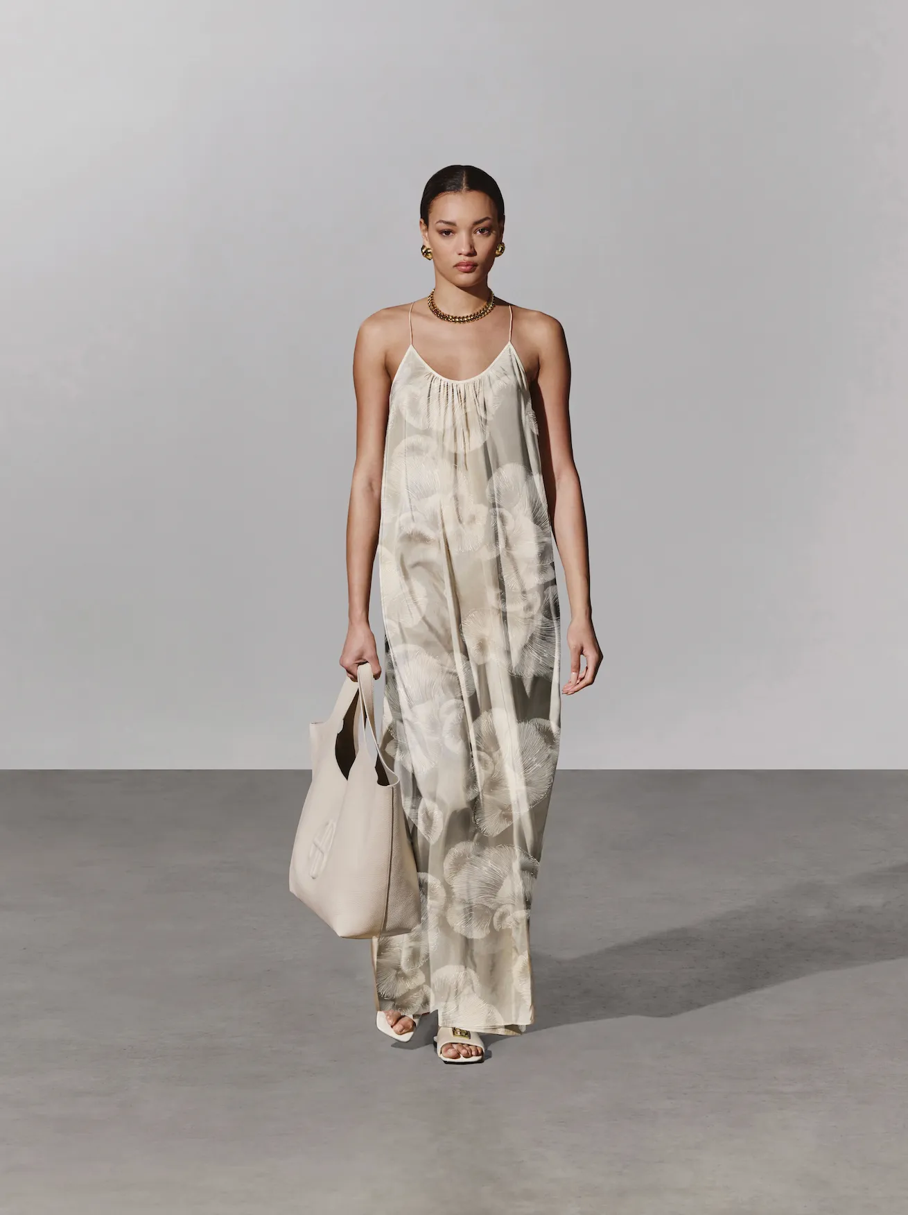 AIDA MAXI DRESS - OAT MUSHROOM PRINT - ANINE BING