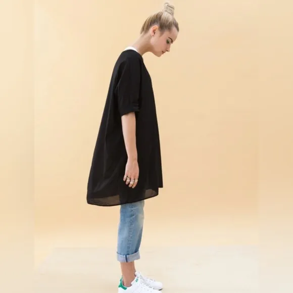 ALI GOLDEN White Pima Cotton Kimono Tunic Dress Coverup