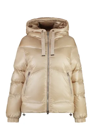 Aliquippa hooded nylon down jacket