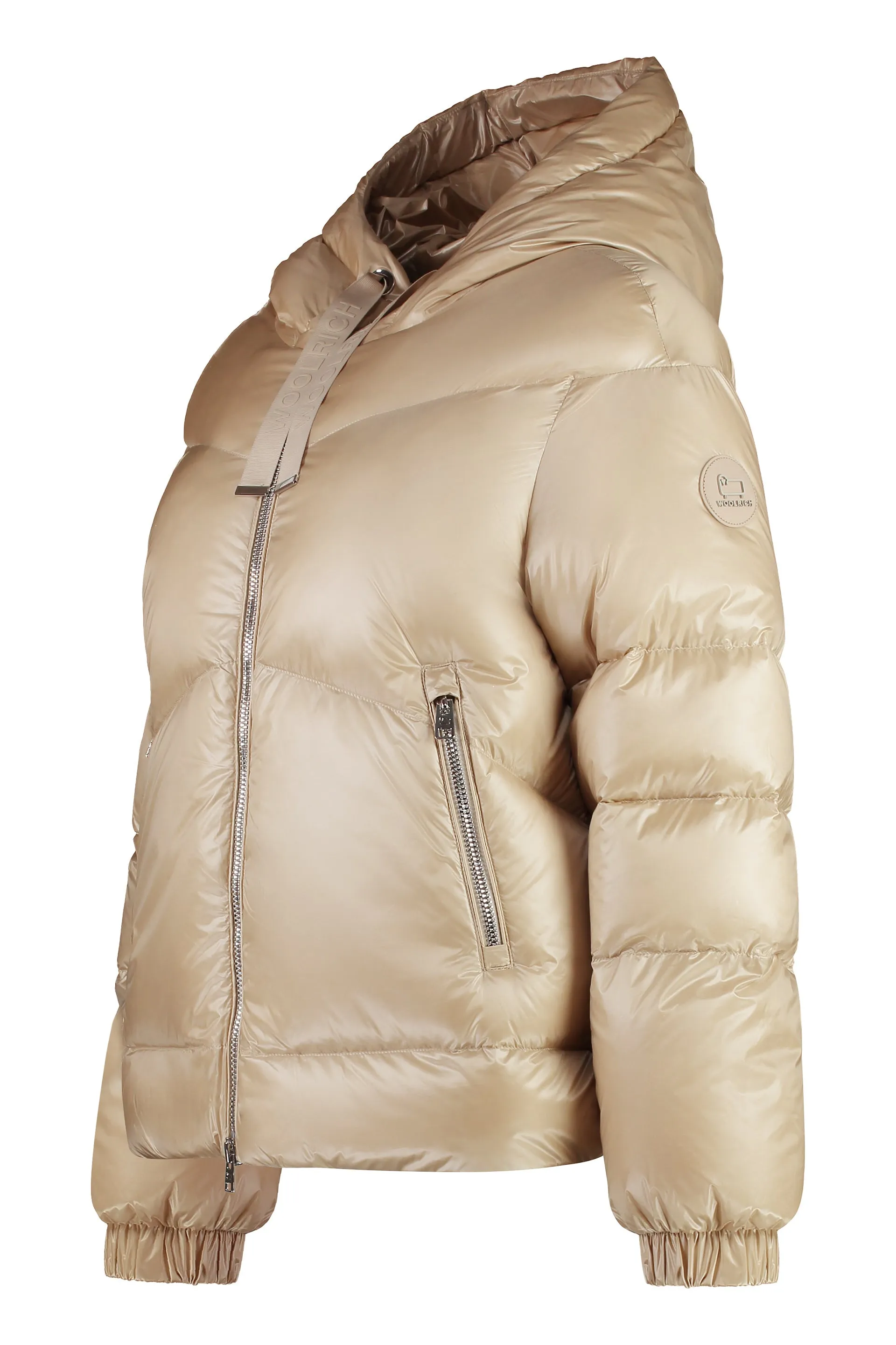 Aliquippa hooded nylon down jacket