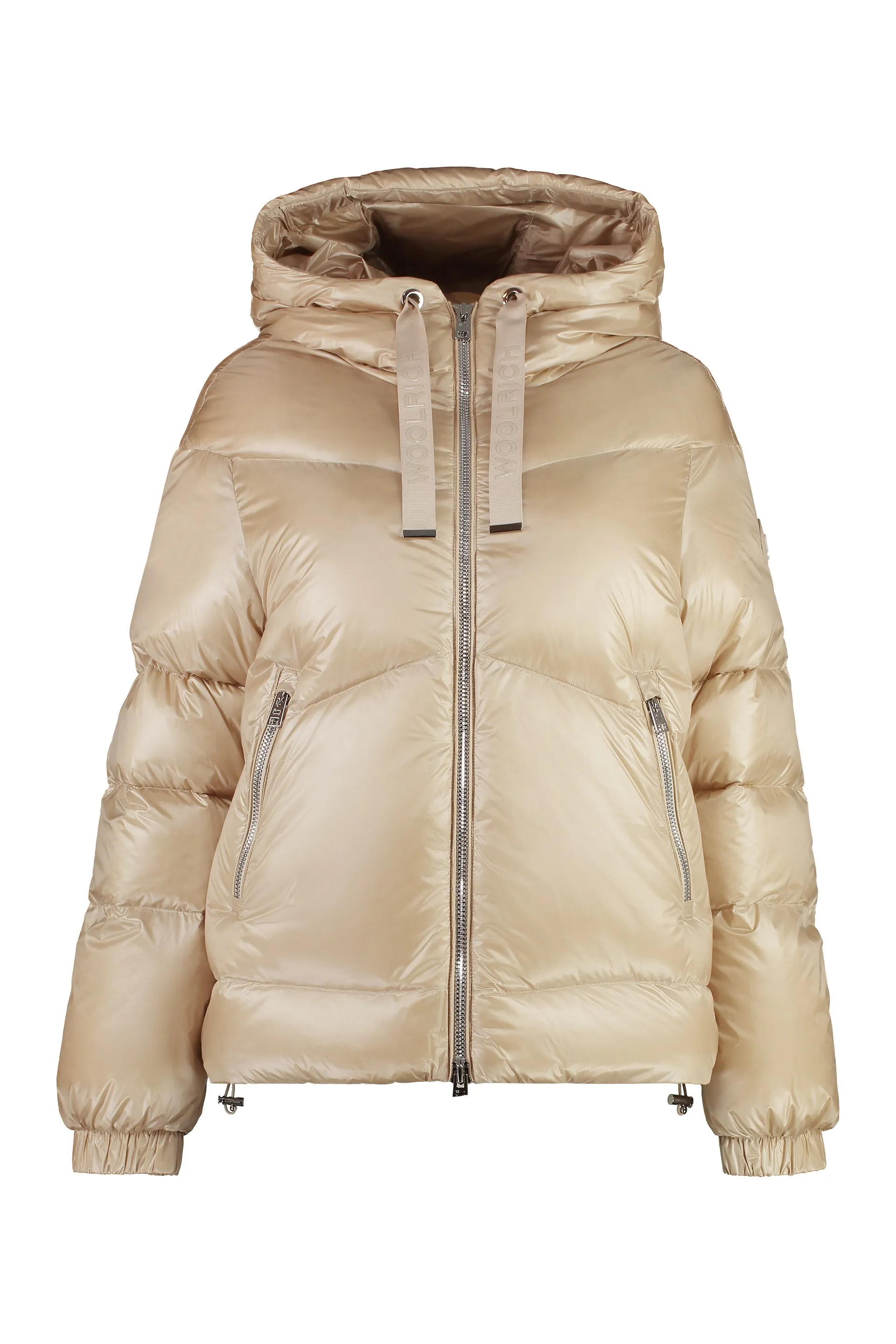 Aliquippa hooded nylon down jacket
