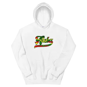 Aloha Script ~ Flag with Black Border *ADULT HOODIE*