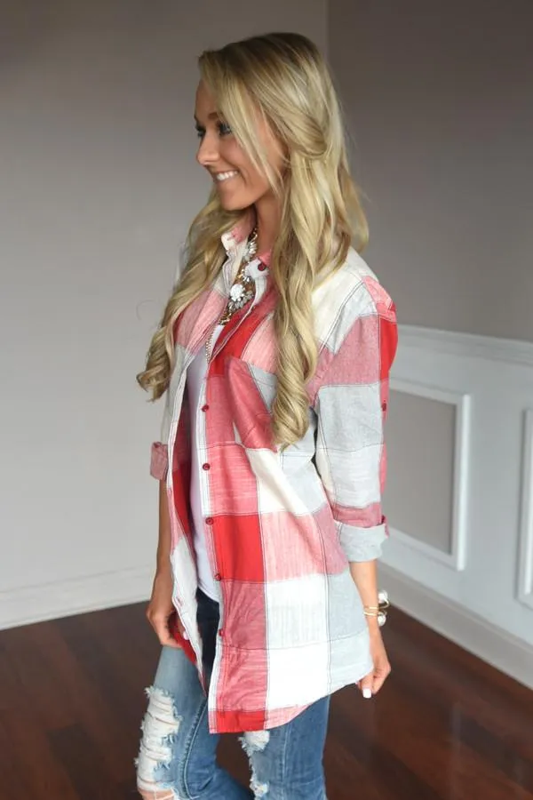 American Beauty Flannel ~ Red