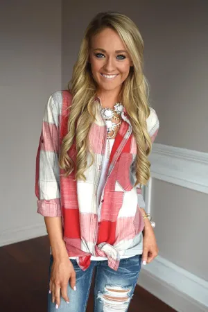 American Beauty Flannel ~ Red