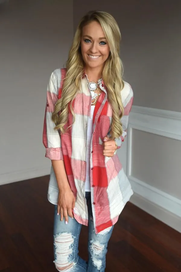 American Beauty Flannel ~ Red