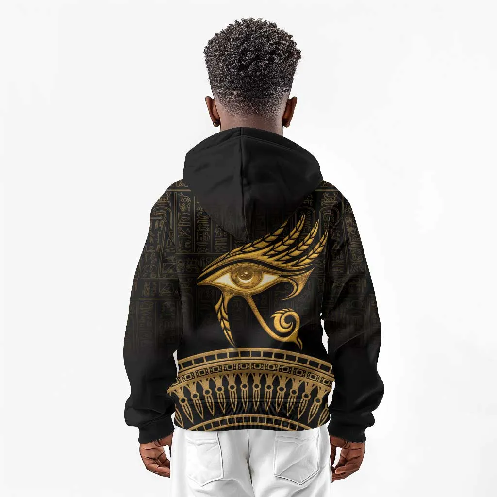 Ancient Egypt Gold Intricate Kid Hoodie Eye of Horus LT7