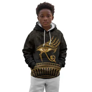 Ancient Egypt Gold Intricate Kid Hoodie Eye of Horus LT7