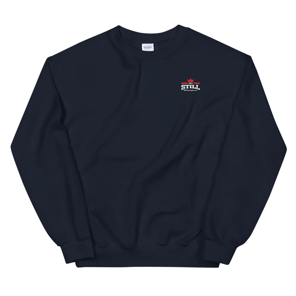 And Still Champion crest logo white lettering men's sweatshirt