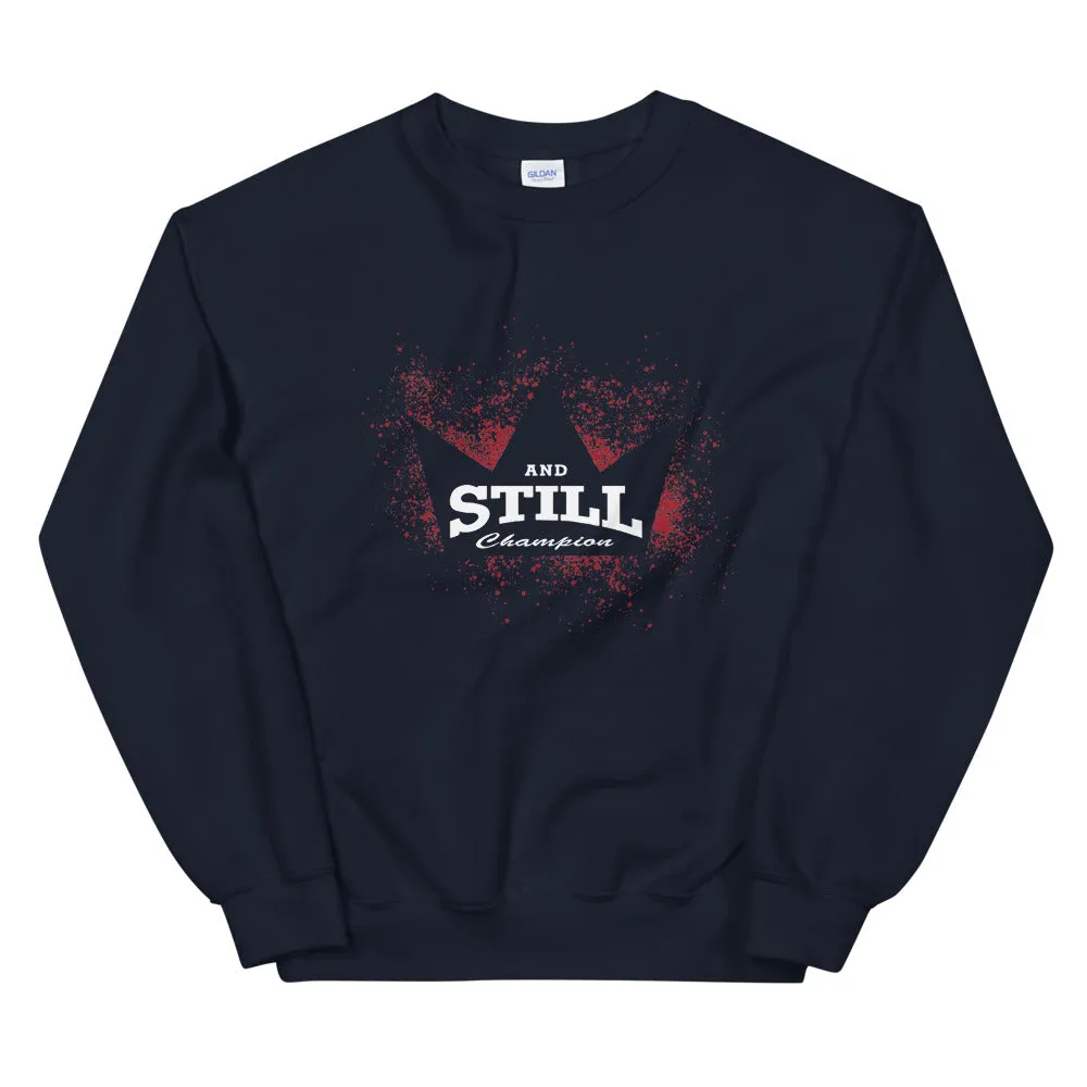 And Still Champion crown with ASC logo on back label women's sweatshirt