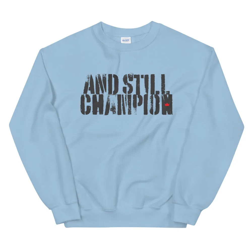 And Still Champion men's training sweatshirt with ASC logo on back label