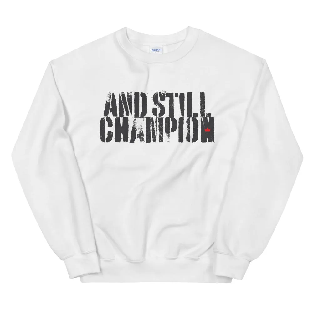 And Still Champion men's training sweatshirt with ASC logo on back label