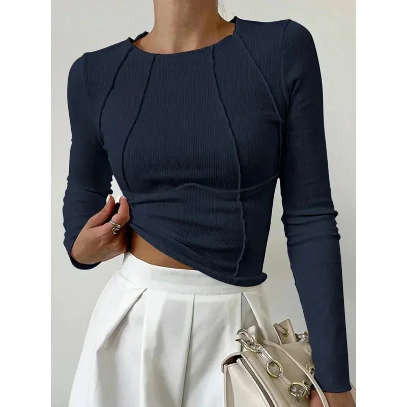 Angelie™ | Ribbed Long Sleeve Tee