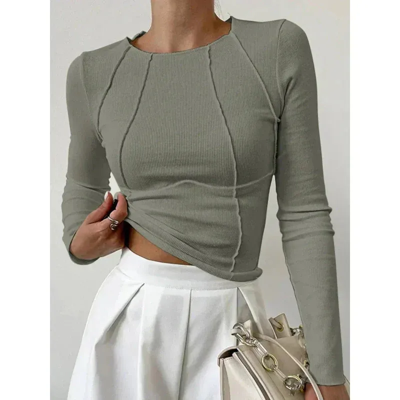 Angelie™ | Ribbed Long Sleeve Tee