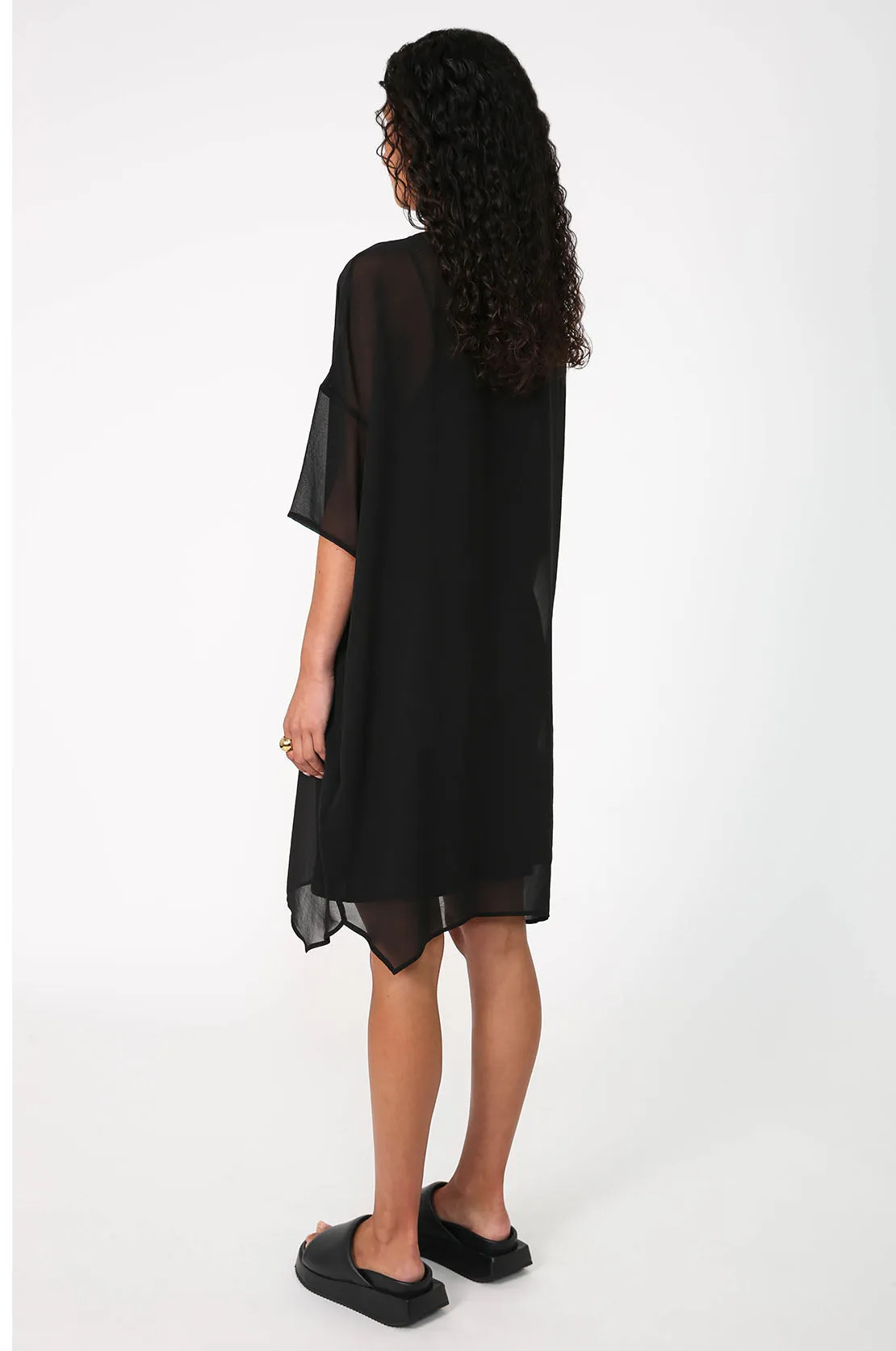 angle tee dress / black