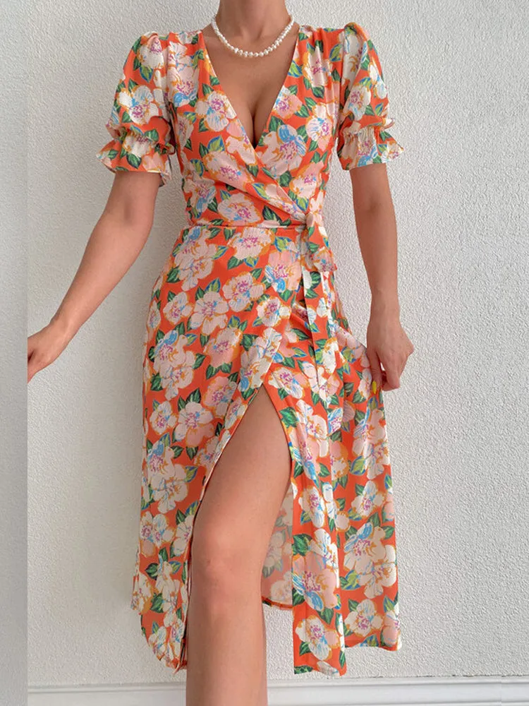 Aquitaine Wrap Dress - Floral Dream