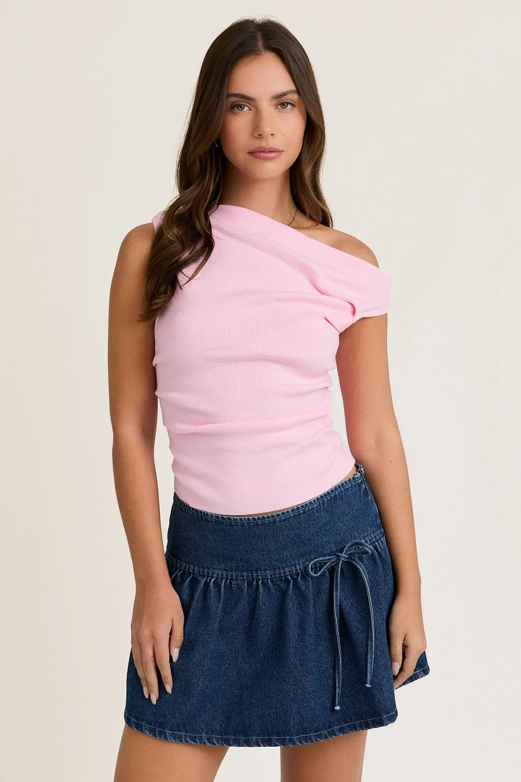 Asymmetrical Neck Sweater Top