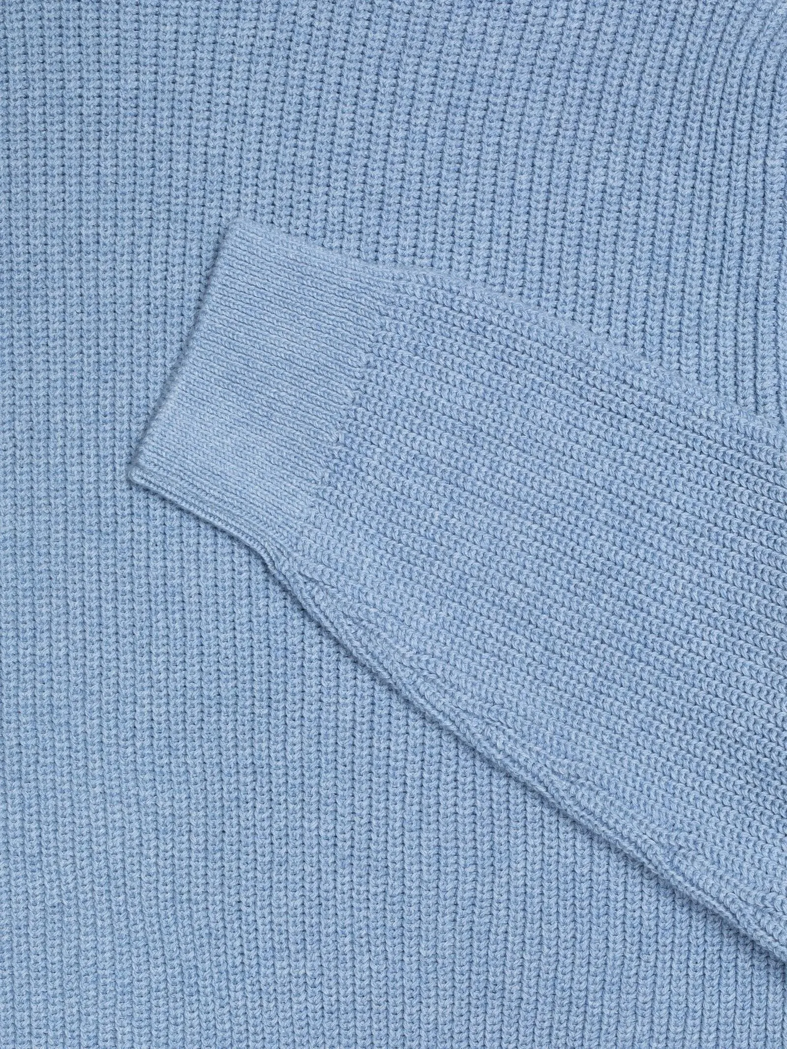 august rib cotton sweater in light blue melange