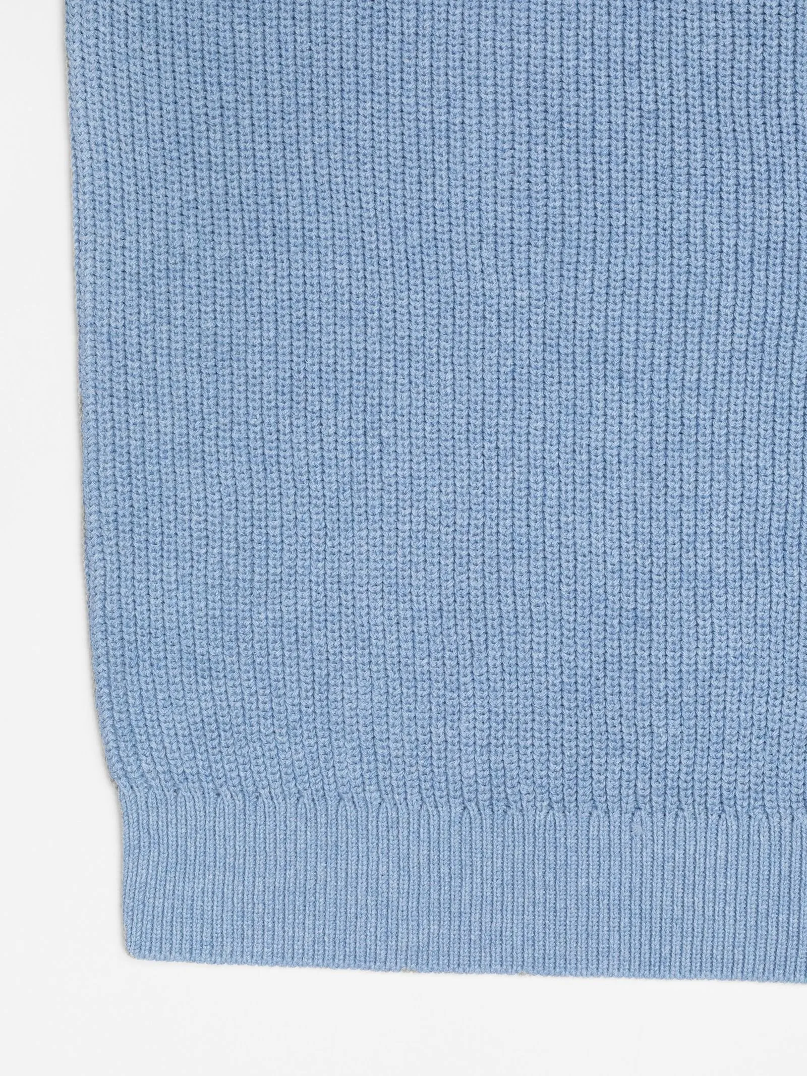 august rib cotton sweater in light blue melange
