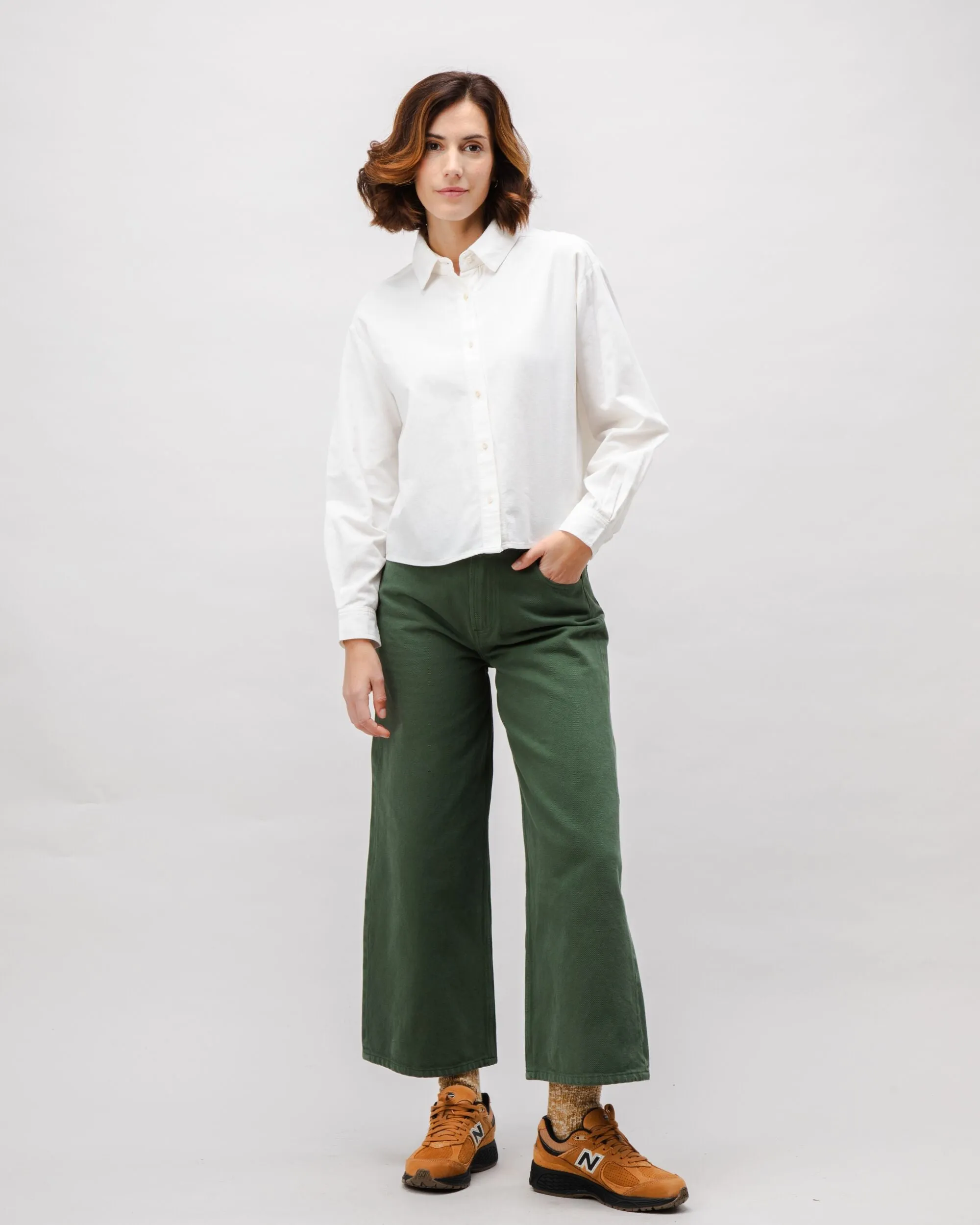 Babycord Boxy Cotton Blouse Ecru